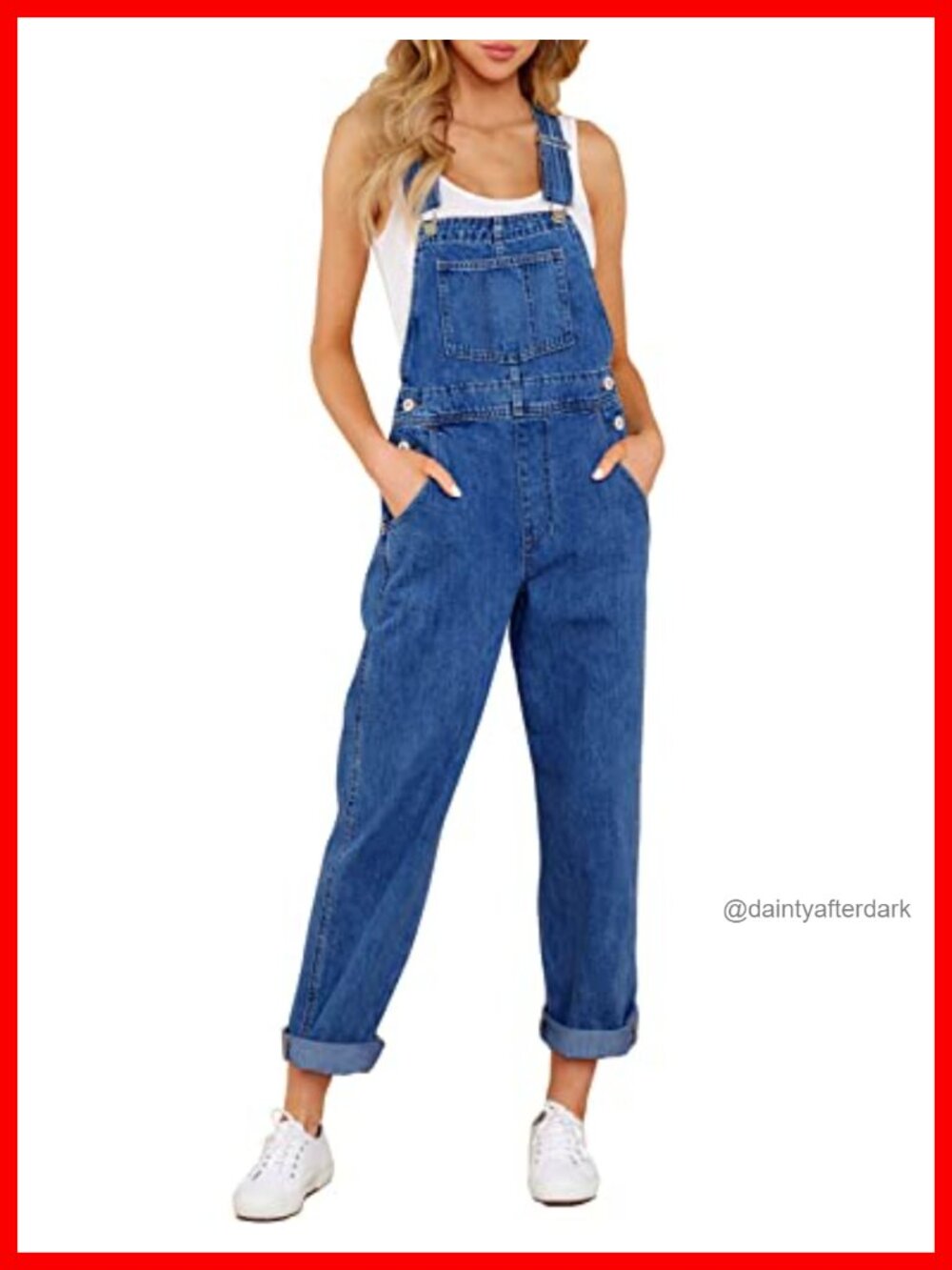 Women's Casual Denim Bib Overalls Adjustable Stretch Jeans Jumpsuit